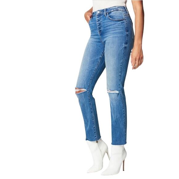 Blank NYC The Madison High Rise Straight Leg Crop Jeans Medium Wash Size 30 - Picture 10 of 13